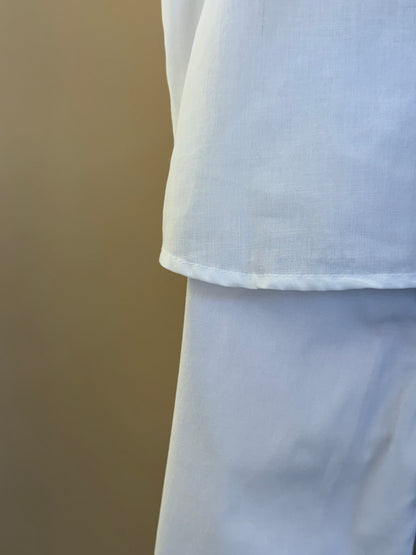 Conjunto Infantil Batizado Luxo Camisa e Bermuda Branco - Roana