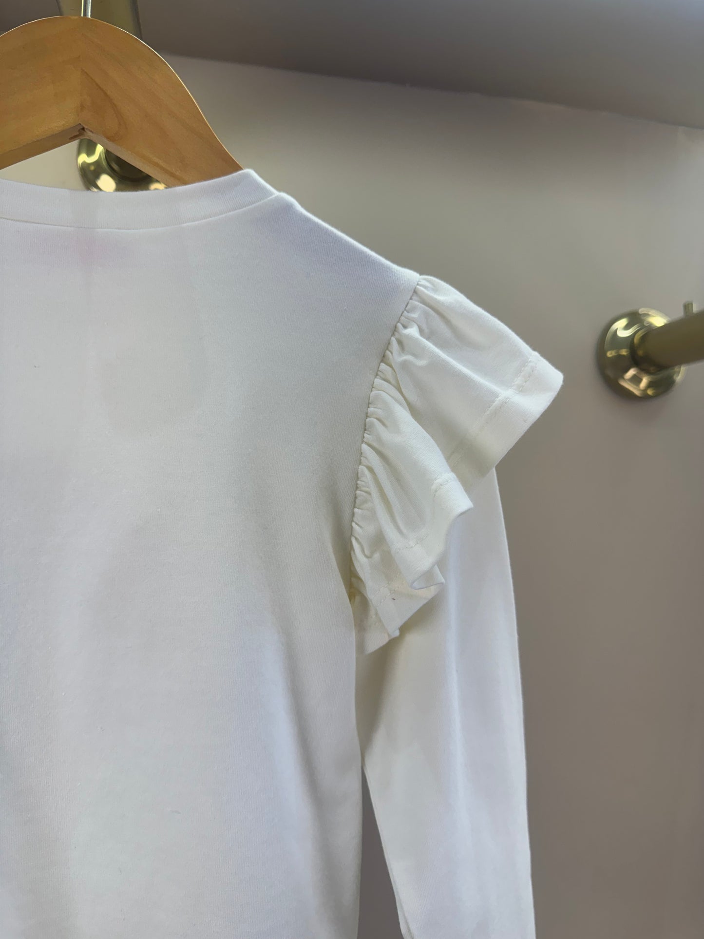 Blusa Infantil Manga Longa Com Laço Branca - Luluzinha