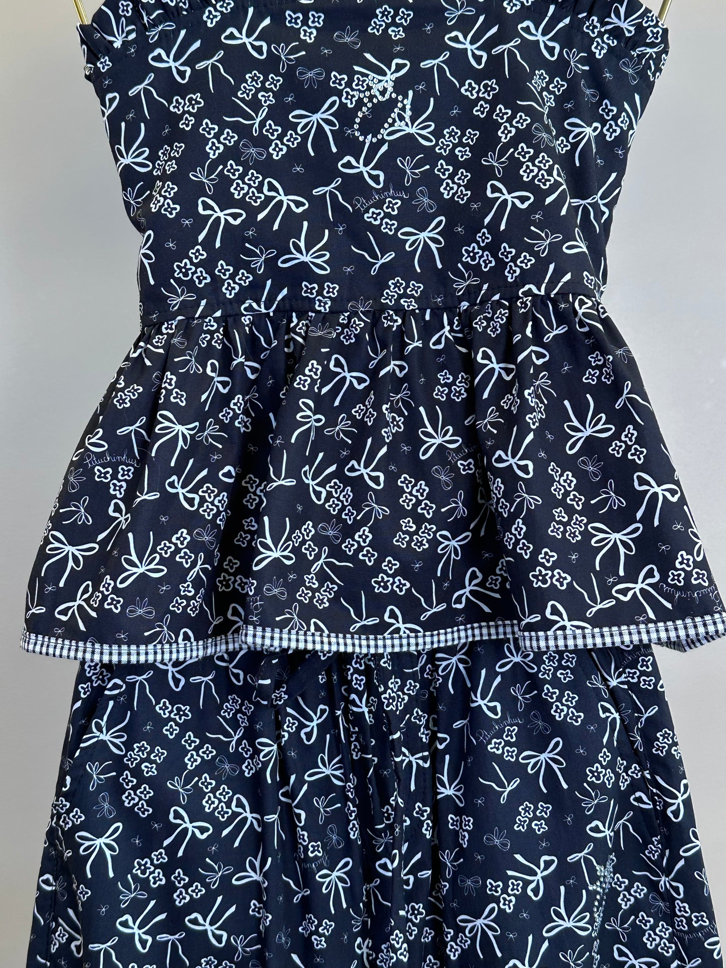 Conjunto Infantil Blusa Algodão Floral Babados e Calça Reta Floral e Laços - Pituchinhus