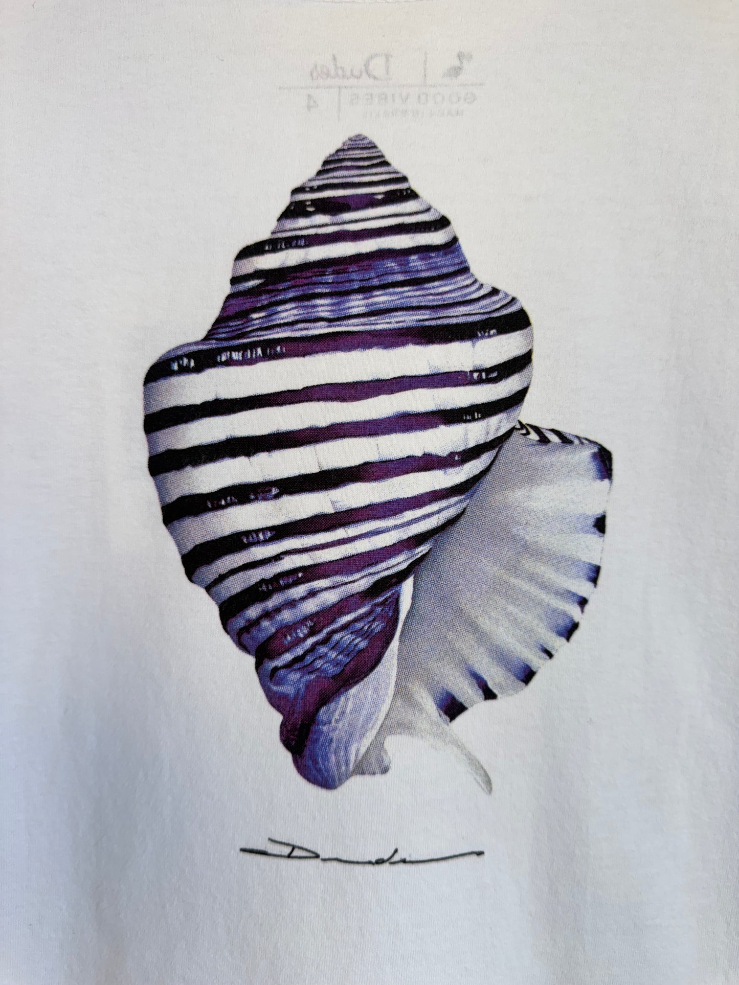 Camiseta Infantil Algodão Concha do Mar Branca - Dudes