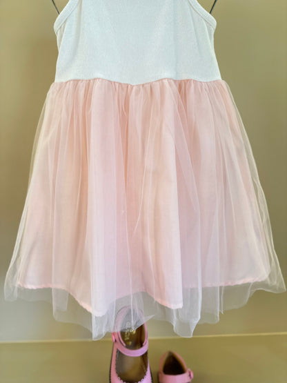 Vestido Infantil Tule Rosa Com Jaquetinha Jeans Laços - Gabriela Aquarela