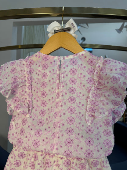 Conjunto Infantil Laise Flor Arabesco Lilás - Momi