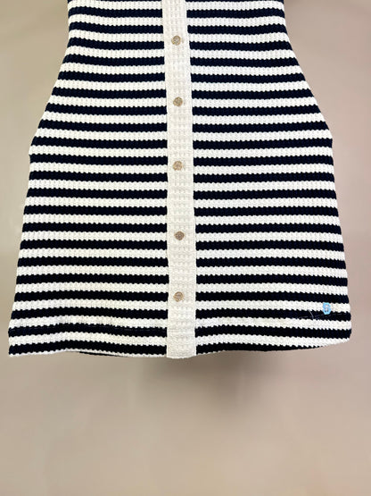 Vestido Teen Tricot Listrado com Botões - Two In