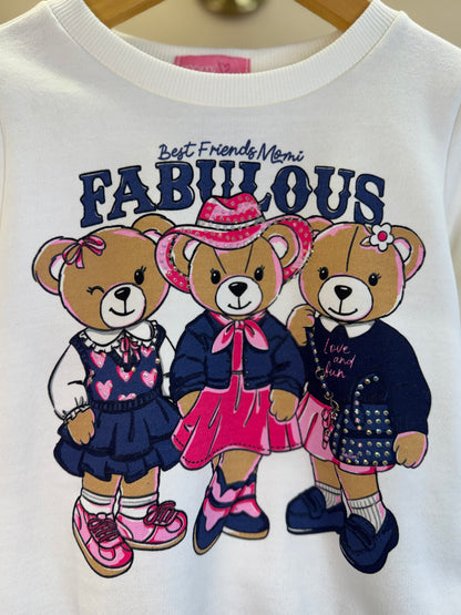Conjunto Infantil Blusa Casaco Fabulous e Calça Legging Azul - Momi