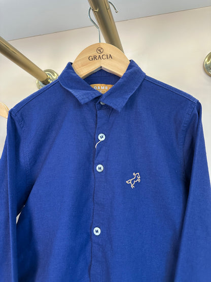 Conjunto Infantil Camisa de linho marinho e Calça social skinny de sarja - Dame