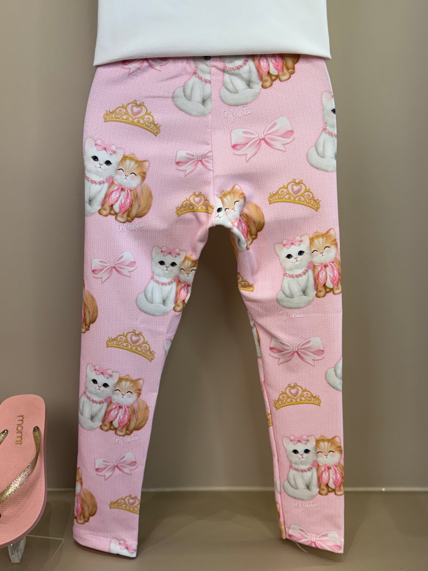 Conjunto Infantil Blusa Puppy And Kitten e Calça Estampada Rosa Claro - Infanti