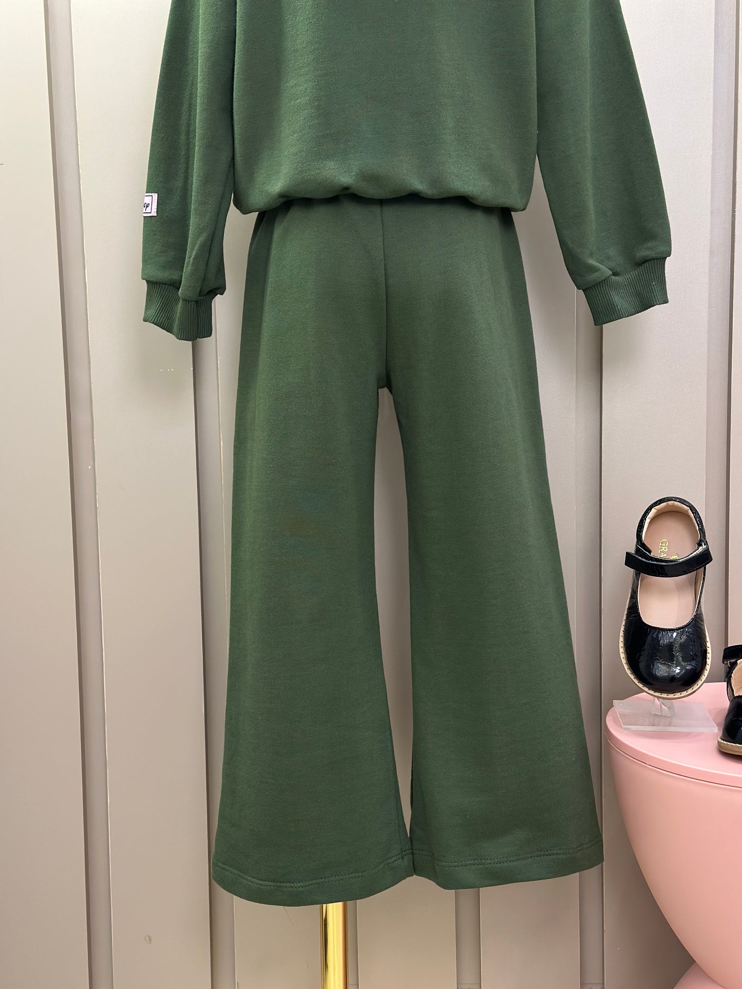 Conjunto Infantil Moletom Casaco Tico e Teco e Calça Verde Musgo - Momi