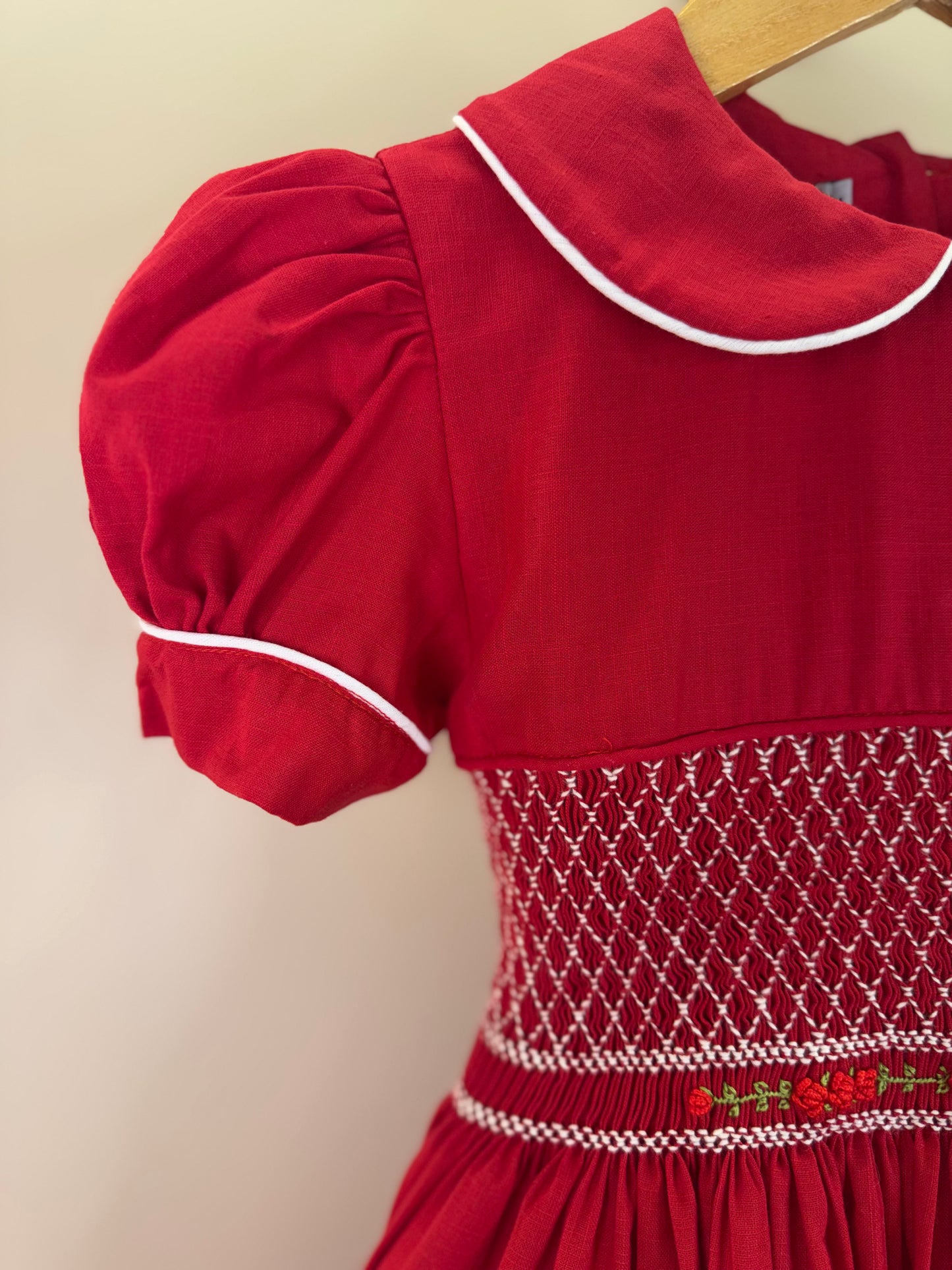 Vestido Infantil Clássico Algodão Cambraia Lara Vermelho - Gracia
