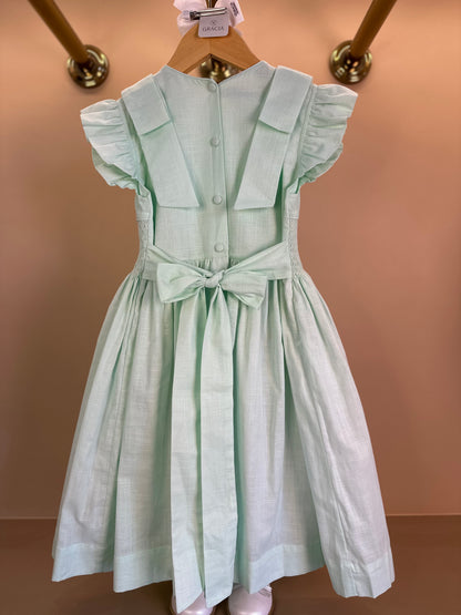 Vestido Infantil Clássico Algodão Olívia Verde - Gracia