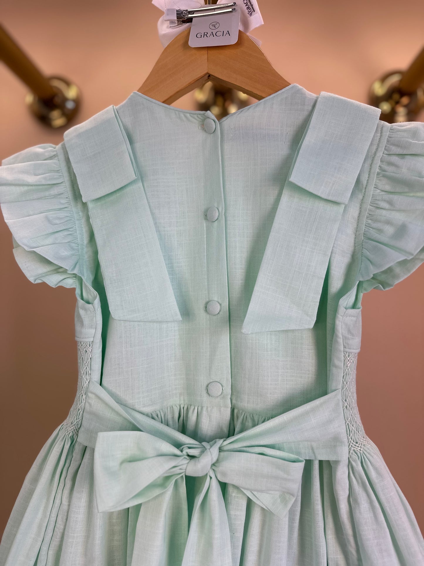 Vestido Infantil Clássico Algodão Olívia Verde - Gracia