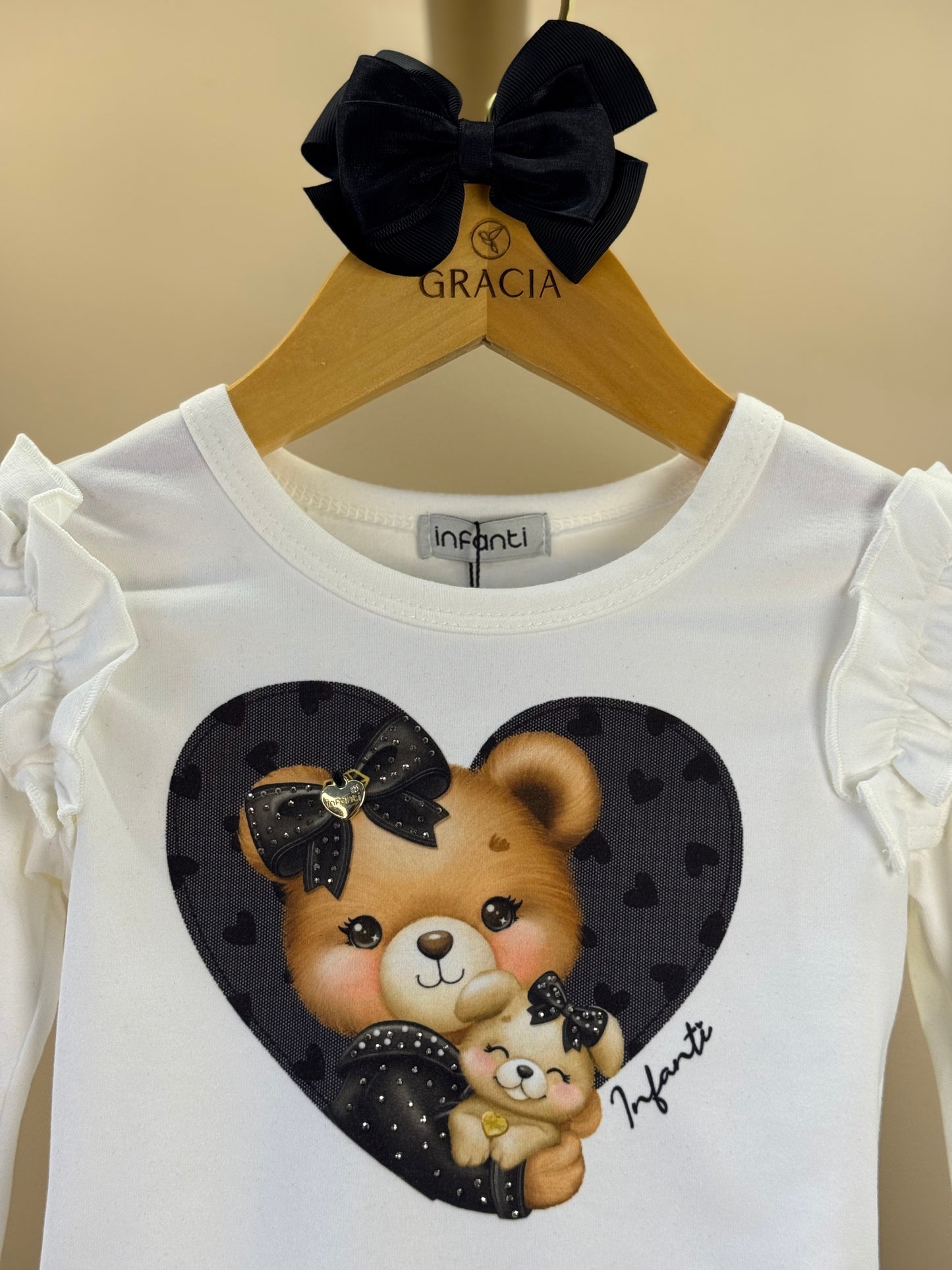 Conjunto Infantil Blusa Ml e Saia Preta - Infanti