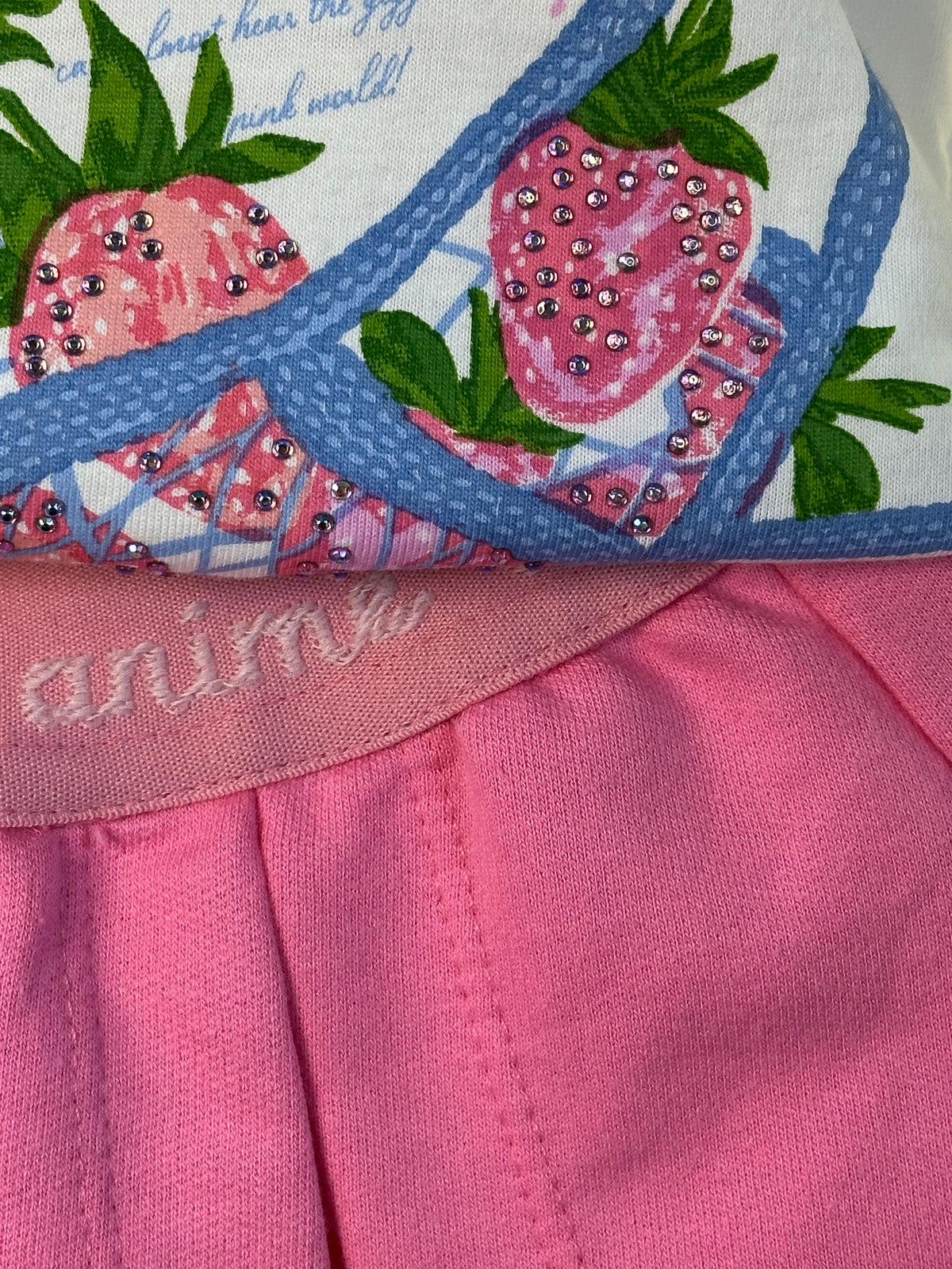Conjunto Infantil T - Shirt Estampa Strawberry e Shorts Saia Rosa - Animê
