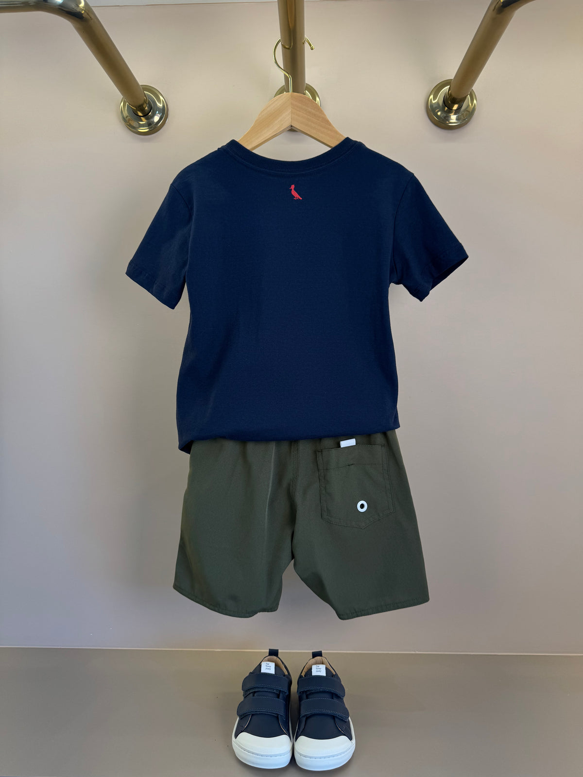 Shorts Infantil Praia Liso Basic Verde Militar - Reserva Mini