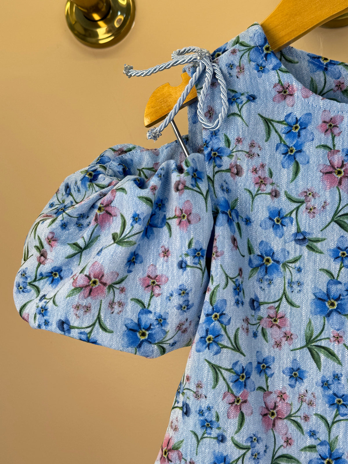 Vestido Infantil Estampa Floral Com Manga Balonê - Luluzinha