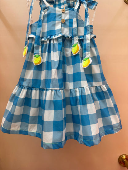 Vestido Infantil Lívia Est. Vichy Limão - Siri Kids