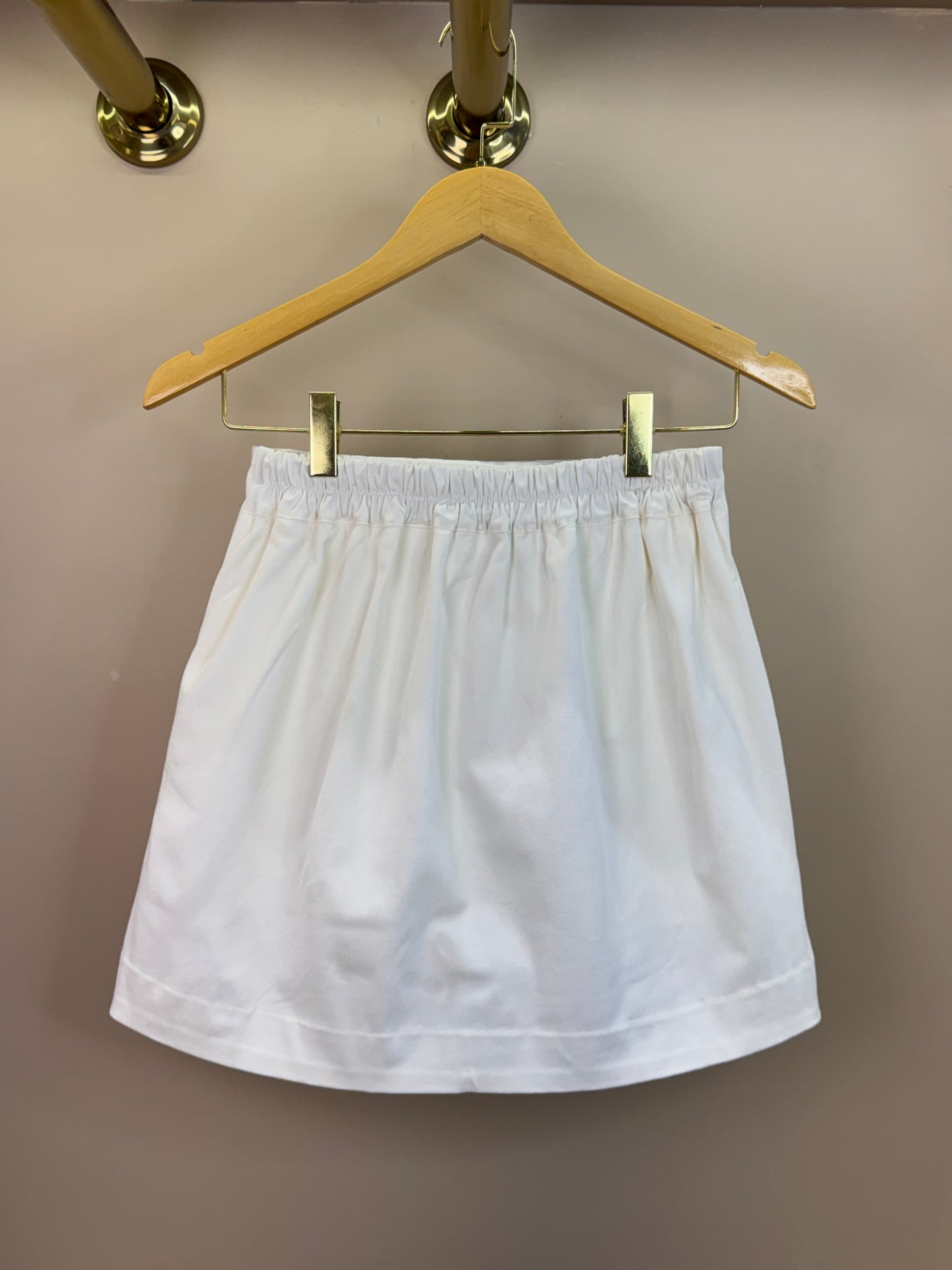 Conjunto Teen Colete de Sarja Strass e Saia-Shorts Teen Sarja Strass Off White - Two In
