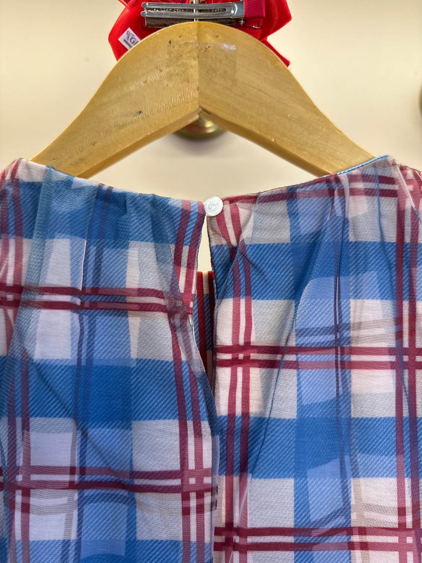 Vestido Infantil Tule Balonê Tartan Xadrez - Animê