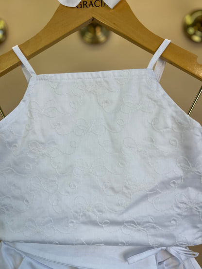 Conjunto Infantil Algodão Blusa Bordada e Shorts Branco - Petit Cherie