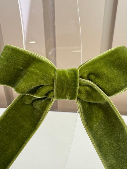 Laço Infantil Tradicional Veludo Verde - Roana