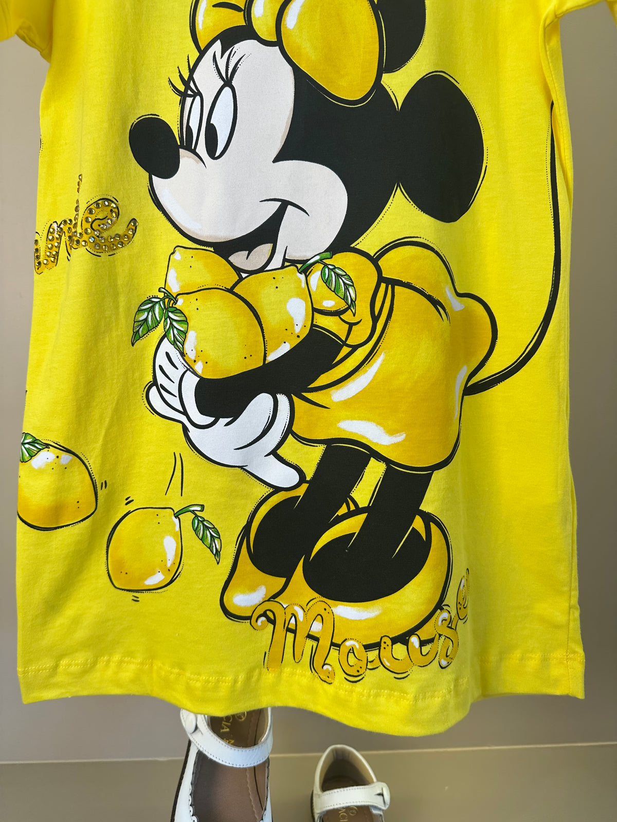 Vestido Infantil Disney Amarelo Mickey e Minnie Limões - Animê
