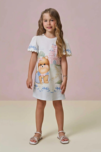 Vestido Infantil Trapézio Spitz Azul  - Infanti