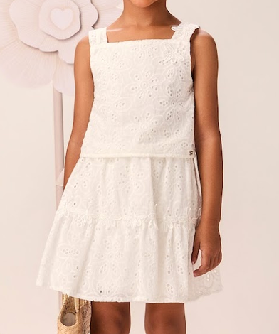 Conjunto Infantil Regata Saia Off-White Laise - Momi