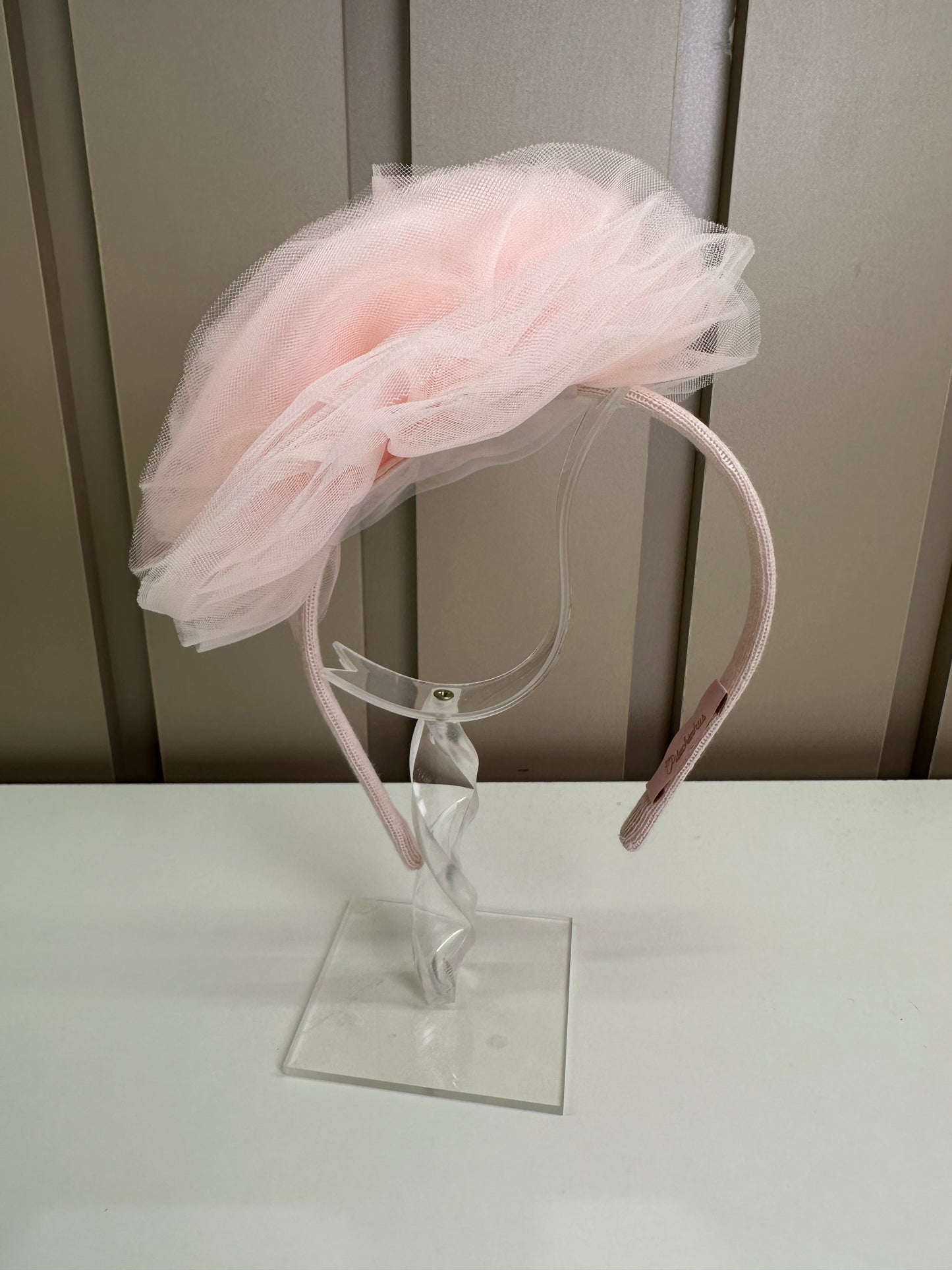 Arquinho Infantil Maxi Flor Tule Rosa Baby - Pituchinhus