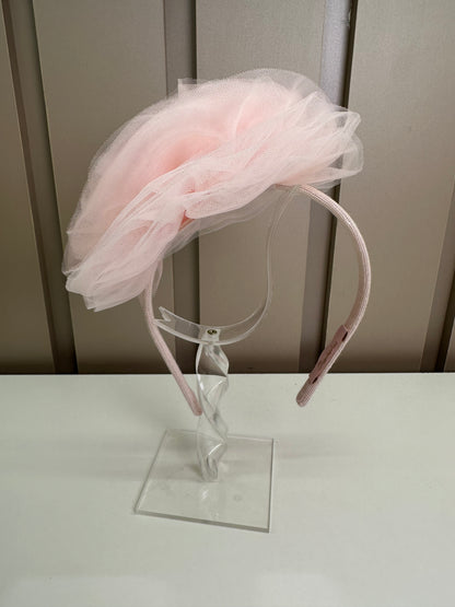 Arquinho Infantil Maxi Flor Tule Rosa Baby - Pituchinhus