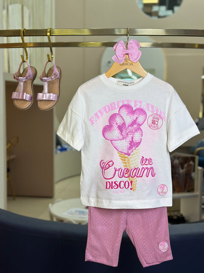 Conjunto Infantil Blusa e Bermuda Summer Collection Rosa - Animê