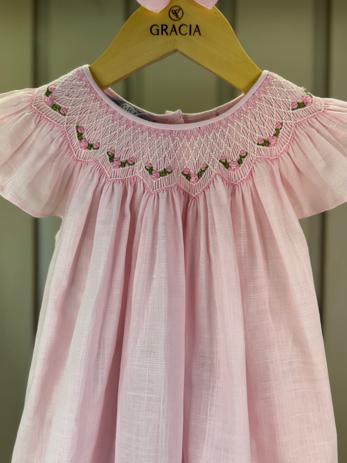 Batinha Bebê Algodão Bordado Serena Rosa - Gracia
