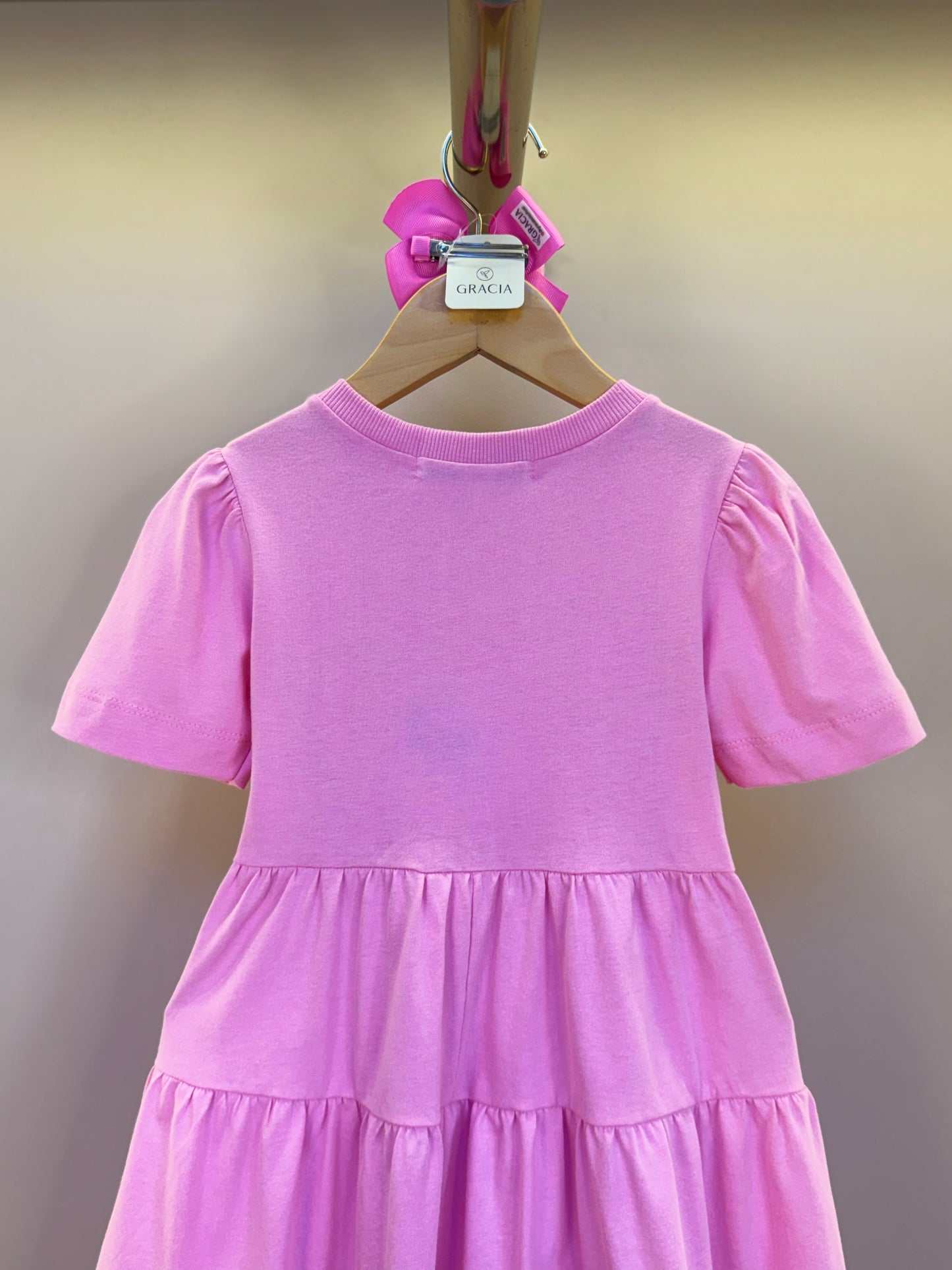 Vestido Infantil Algodão Laços Rosa Girly - Animê Petite