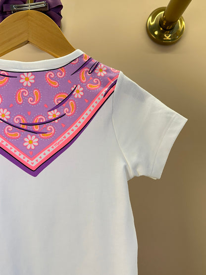 Blusa Infantil Lenço Estampado Amarrado Na Gola - Momi