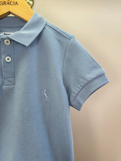 Polo Infantil Piquet Básica Azul Claro - Reserva Mini