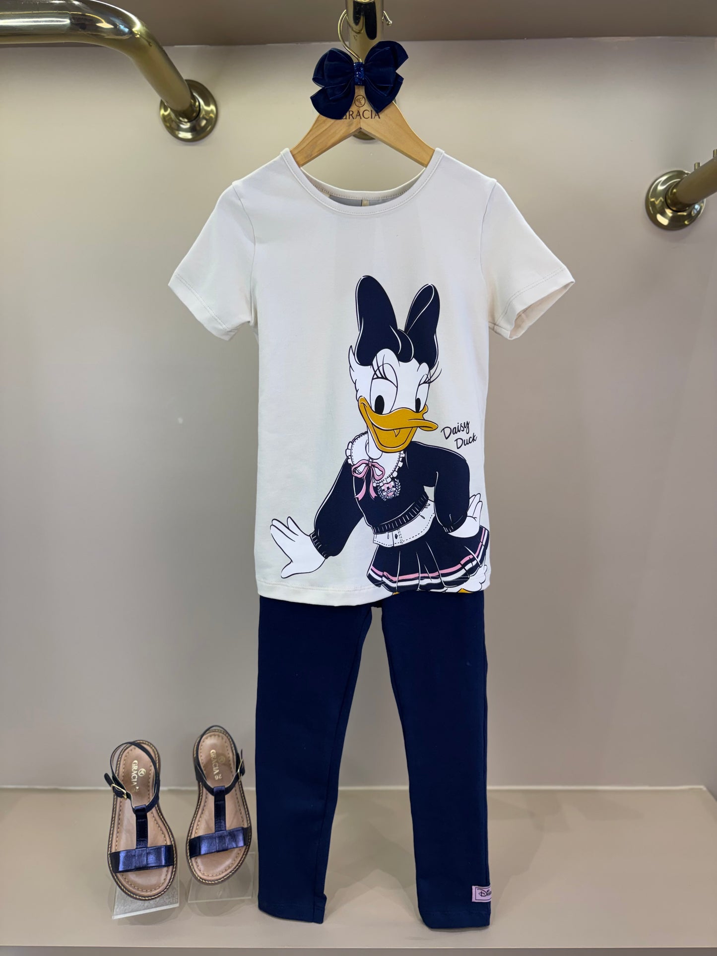 Conjunto Infantil Deisy Blusa MC e Legging Vanilla - Momi