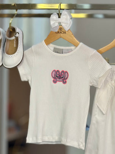 Blusa Infantil Patch Angel Off White - Momi