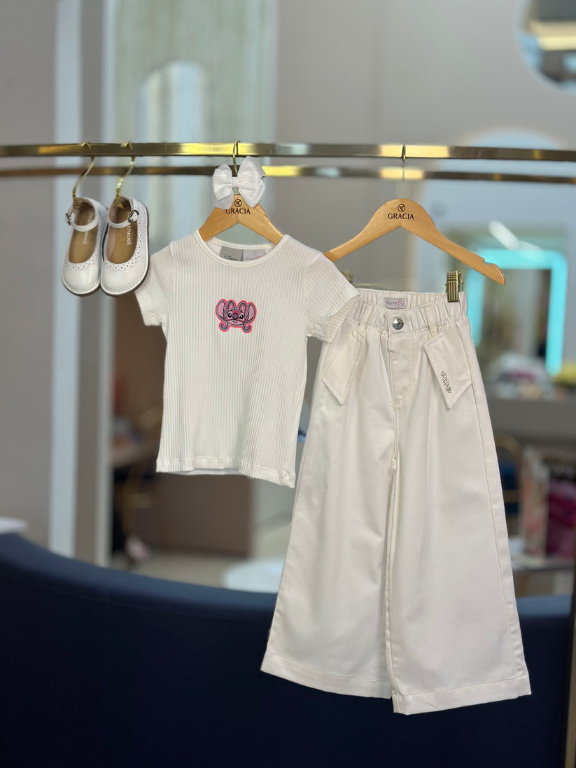 Blusa Infantil Patch Angel Off White - Momi