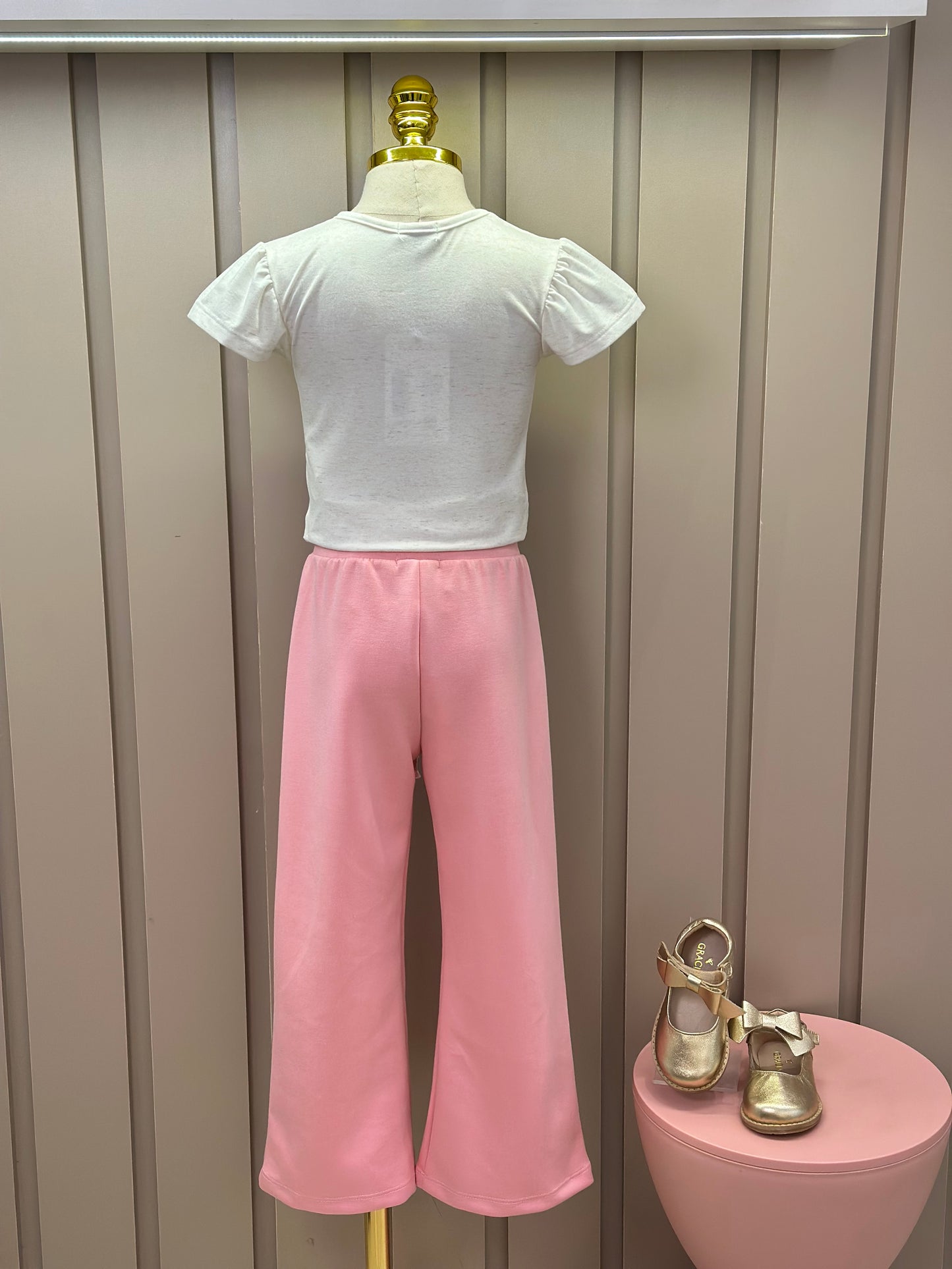 Blusa Infantil Malha Comfy Cachorrinha Cute Bege Claro - Infanti