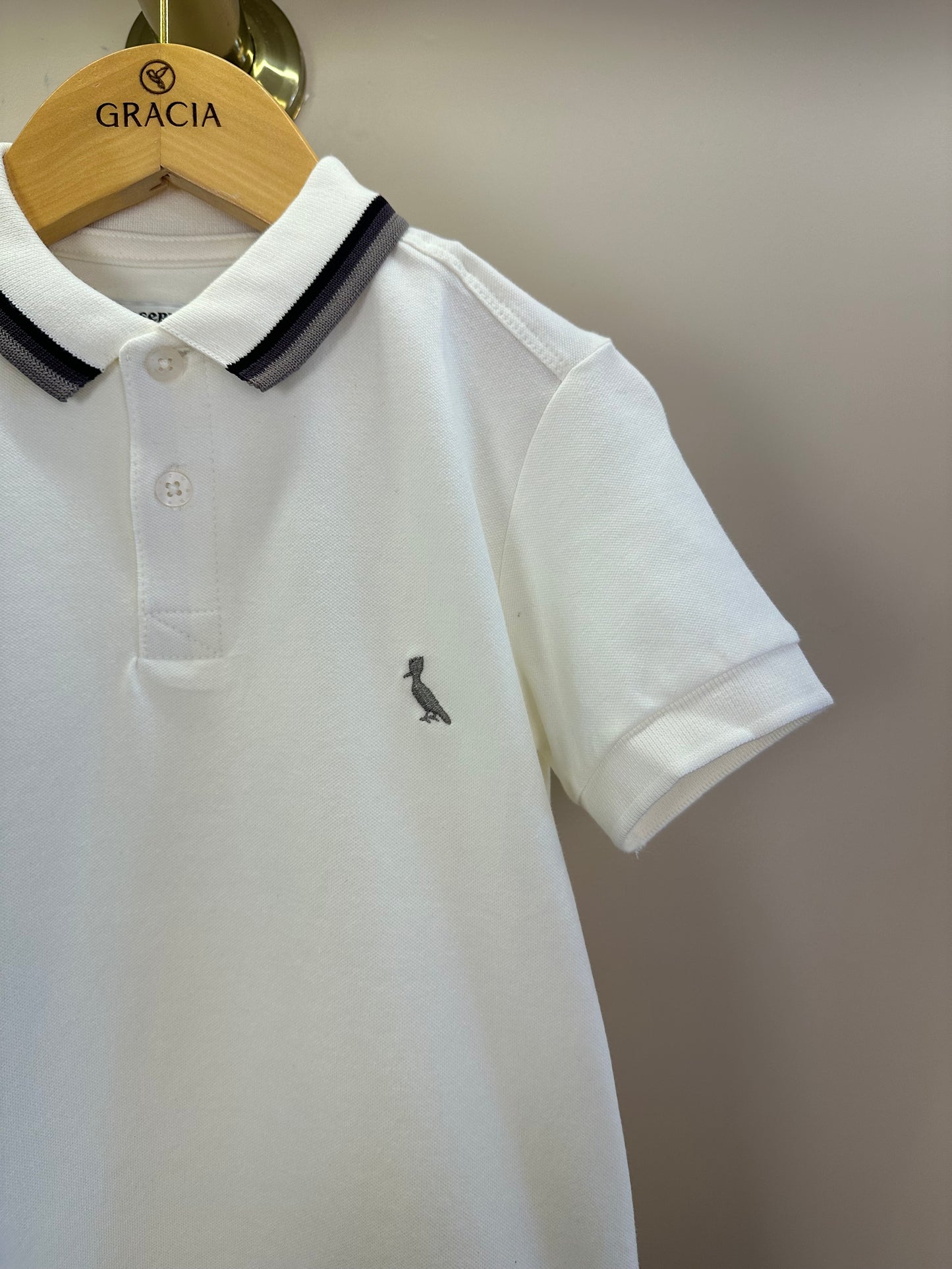 Polo Infantil Piquet Básica Off White - Reserva Mini