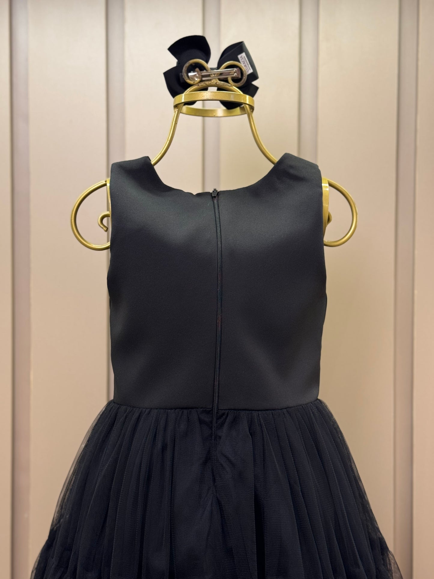 Vestido Infantil Alfaiataria Tule Strass Preto - Petit Cherie