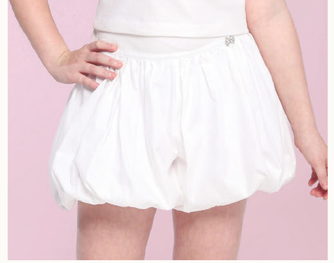 Conjunto Infantil Regata Canelada Vermelha com Babados em Tule Shorts Balonê Branco - Luluzinha