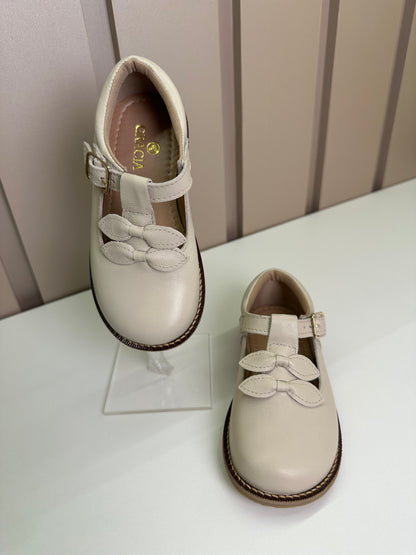 Sapato Infantil Couro Daminha Ingrid Off White  - Gracia