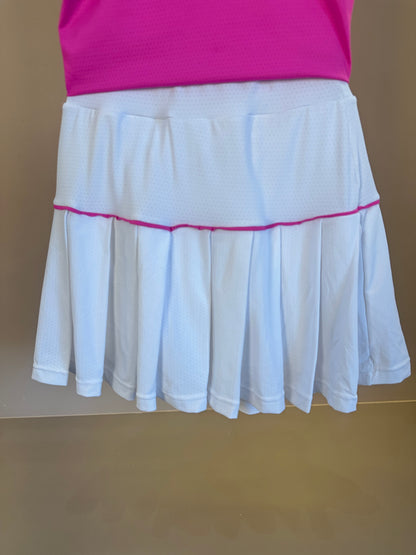 Conjunto Infantil Regata Sara Dry e Saia Fernanda Dry Badminton Branco - Siri Sport