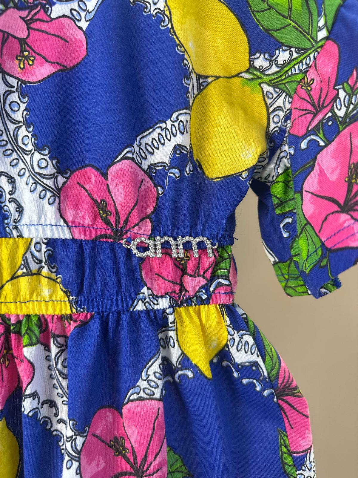 Vestido Infantil Estampa Primavera Floral e Limões - Animê