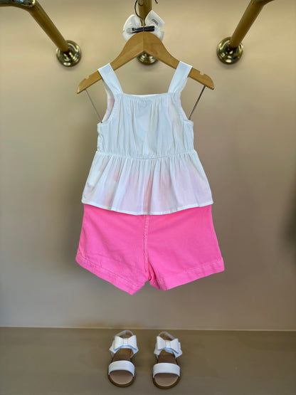 Conjunto Infantil Blusa Bordada e Shorts Rosa - Momi