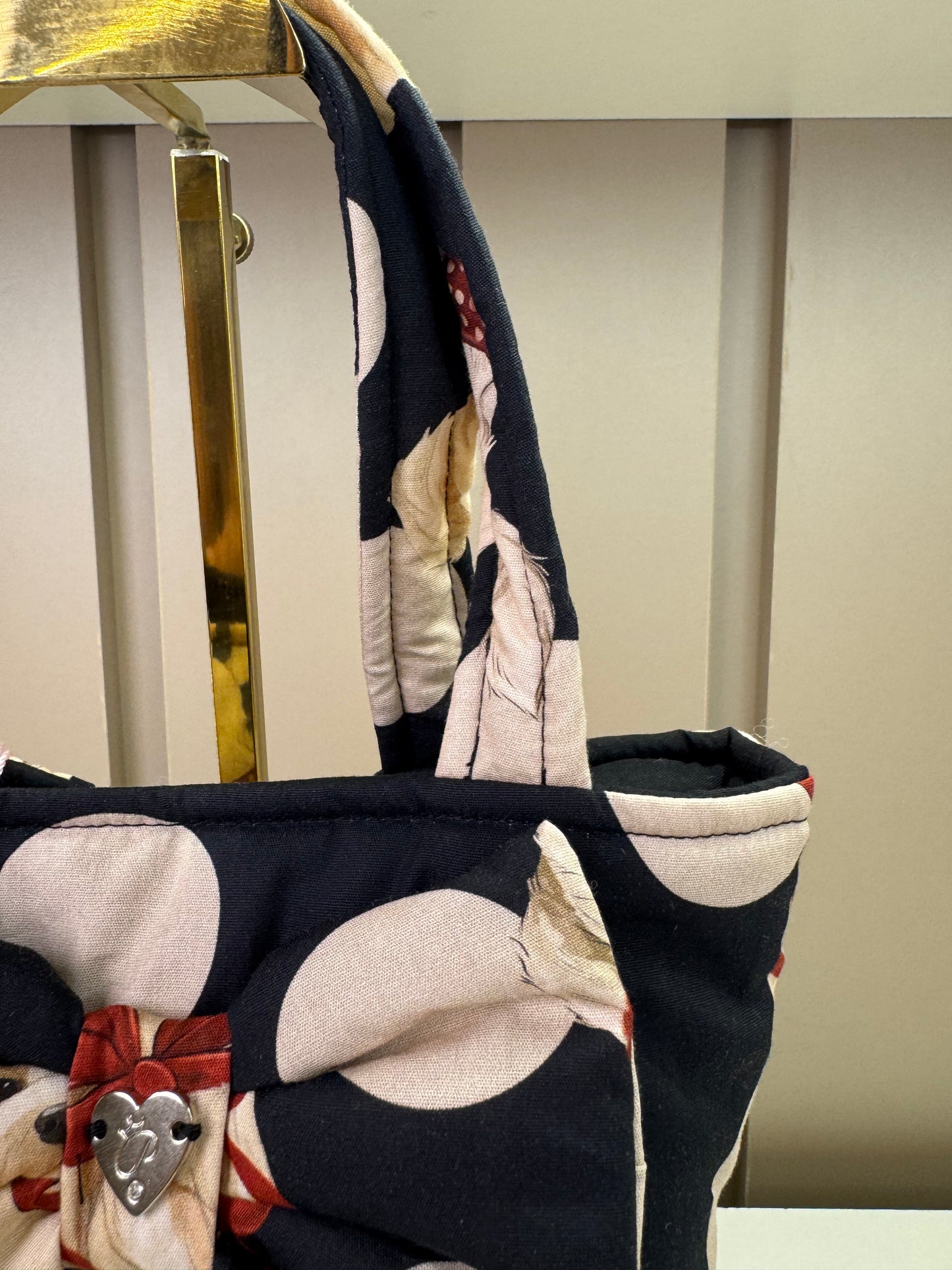 Bolsa Infantil Puffer Cachorrinhos & Lacinhos Preto - Pituchinhus