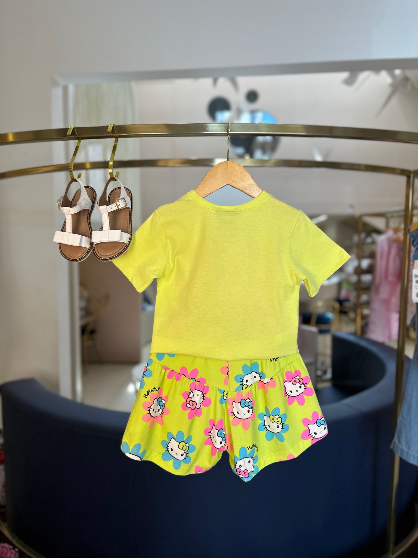 Blusa Infantil Hello Kitty Carro Verde Melão - Momi