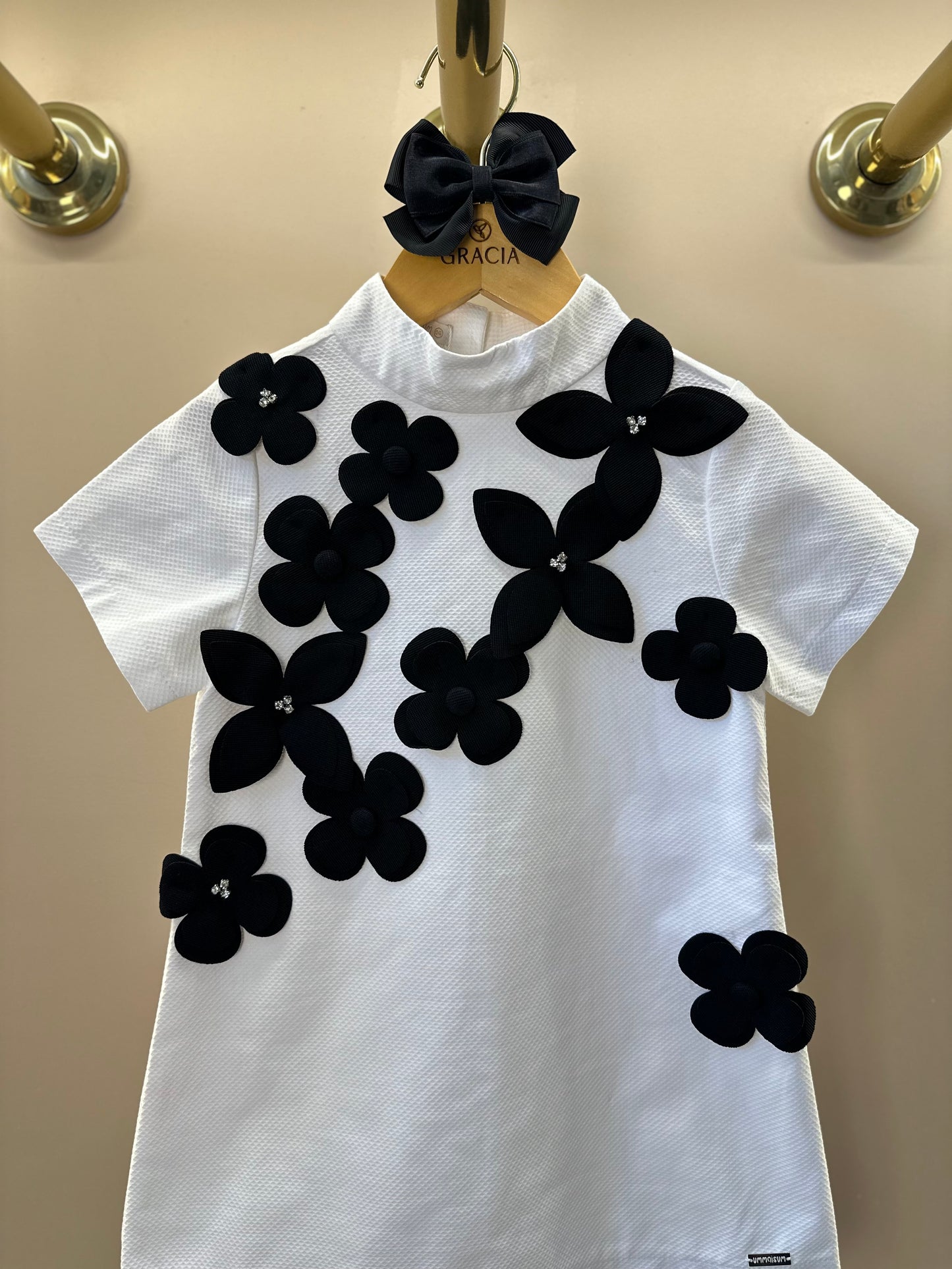 Vestido Infantil Jumper Piquet Sofia Flores - Um Mais Um