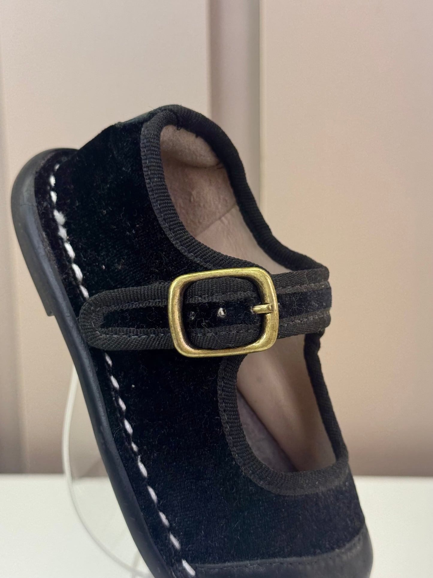 Sapato Espadrille Couro Veludo Petit Cheval