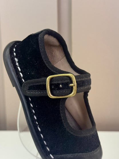 Sapato Espadrille Couro Veludo Petit Cheval