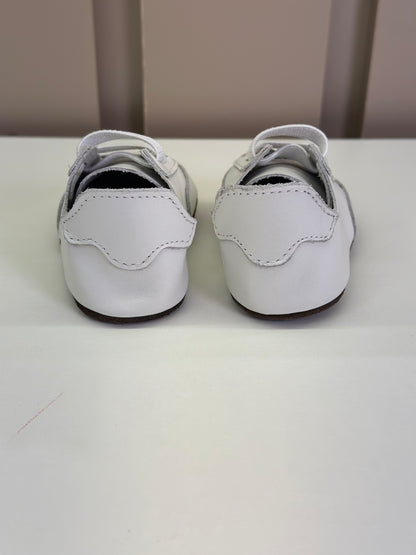 Sapato Bebê Couro Bola Branco - Petit Cheval